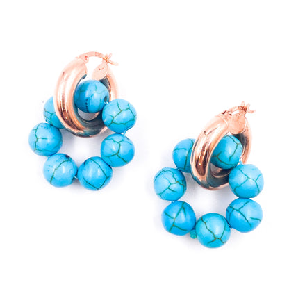 Argollas gruesas con aros de balines de colores