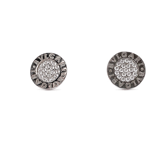 Aretes redondos Bvlgari con zirconia blanca