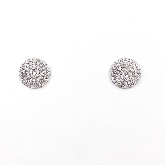 Aretes redondos de zirconias blancas