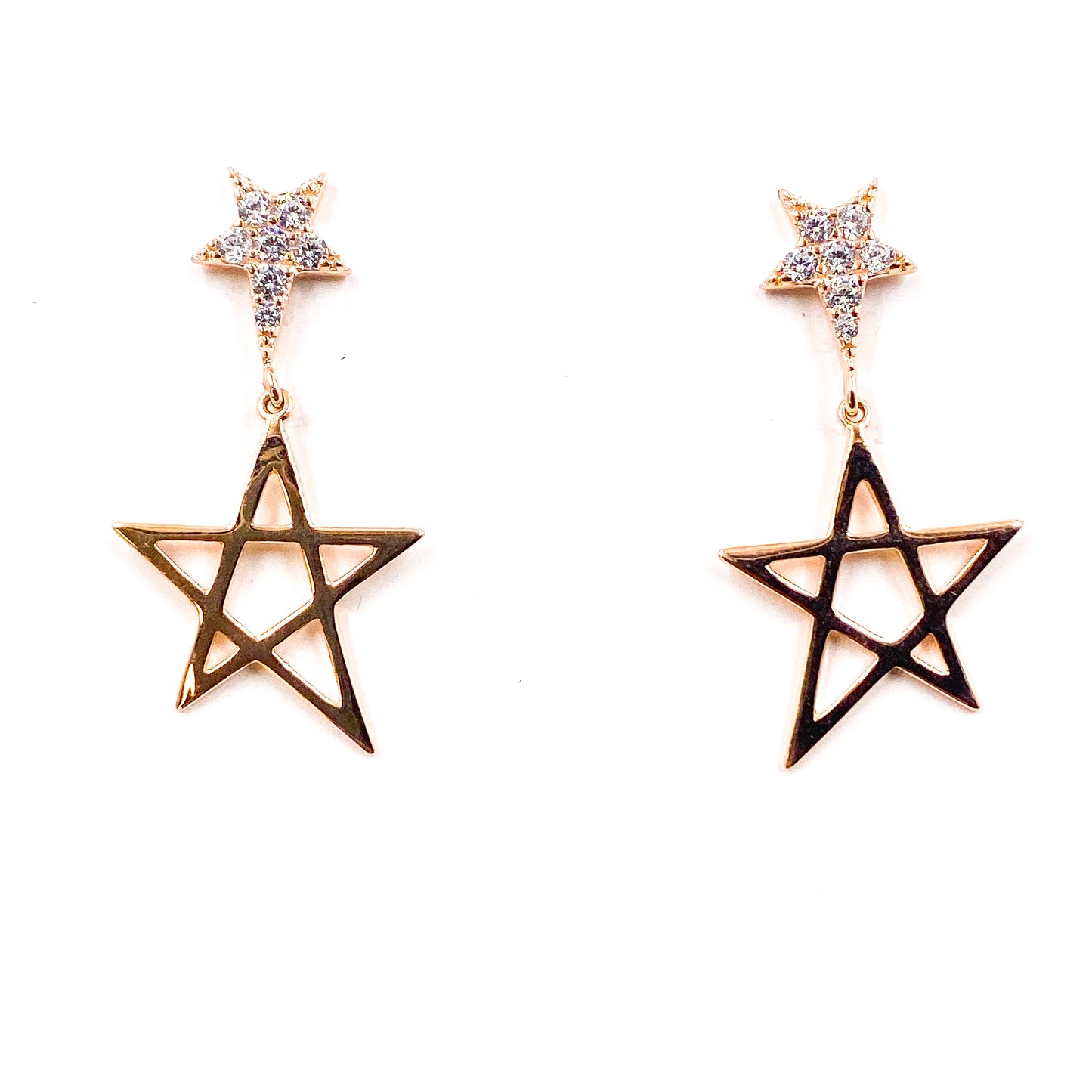 Aretes con estrella colgante